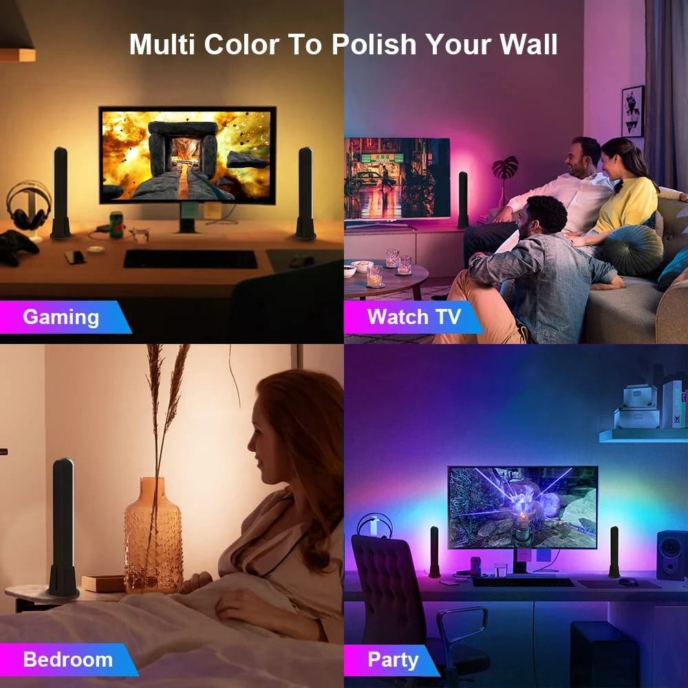 rgb smart led light bar wifi bluetooth desktop background atmosphere light music sync tv wall computer game bedroom night light free global shipping