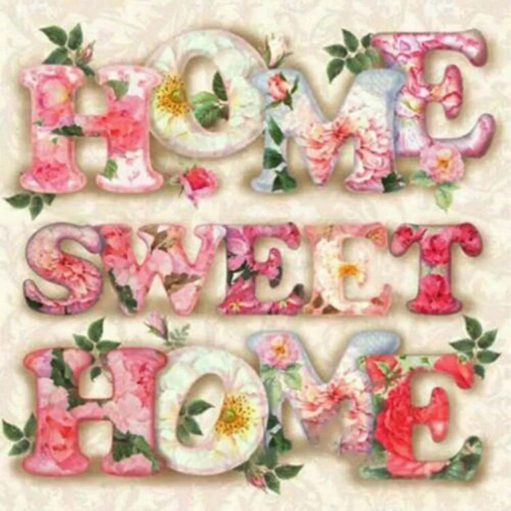 

DIY Drill Diamond Painting Sweet Home Rhinestones Cross Stitch 5D Embroidery Home Wall Decor