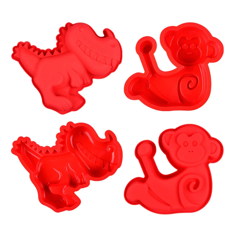 

Силиконовые формы для торта с большим динозавром, инструменты для украшения тортов, форма для желе и помадки, поднос, кухонная Кондитерская ...