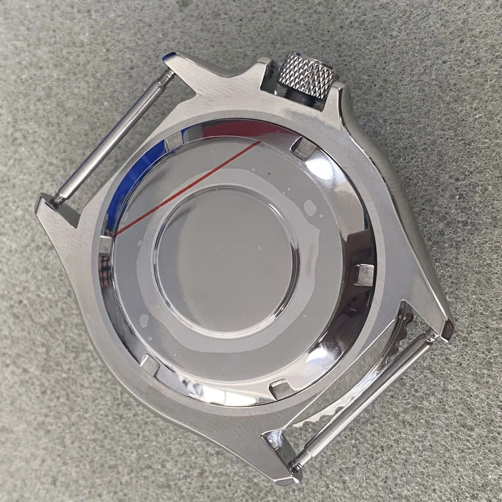 41.5mm Watch Case Stainless Steel 3.8 Crown Black Inner Ring Watch Case S Handle Replacement SKX007 Fit NH35 NH36 4R Movement