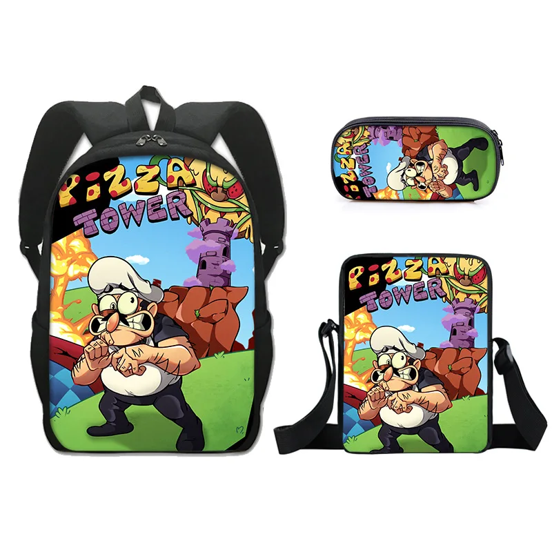 

3 шт./комплект, рюкзак с принтом «пицца»