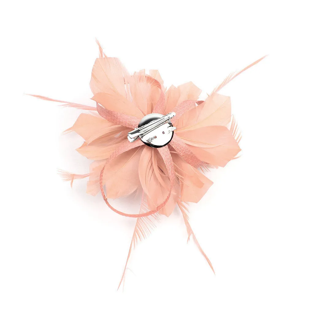 Вуалетка с перьями для женщин и невест шляпа цветами коктейльных мячей Свадебная