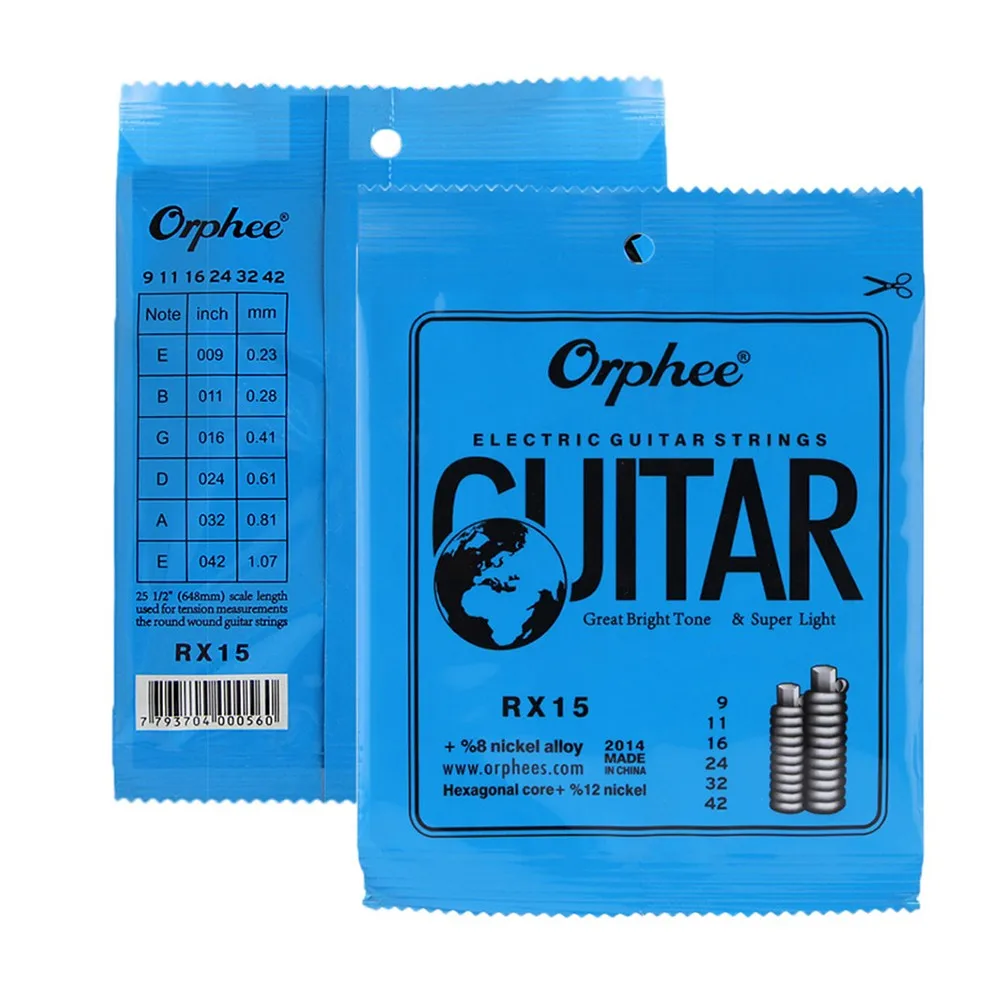 Струны для электрогитары Orphee полноразмерные легкие средние 9-42 10-46 11-50 калибры