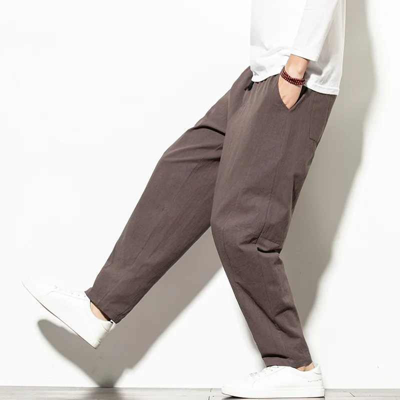 

2022 New Summer Chinese Style Men's Casual Pants Men's Pants Cotton Linen Pants Skinny Pants Men's Slim Clothing Slacks