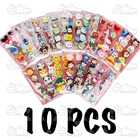 10шт Crocs Charms Disney Pack Japan Anime Set Marvel Cartoon Accessories Симпатичные булавки Custom Demon Slayer Оптовая продажа для мальчиков и девочек Kawaii Stitch Pin Украсьте ПВХ Микки Сандалии Пряжка Унисекс