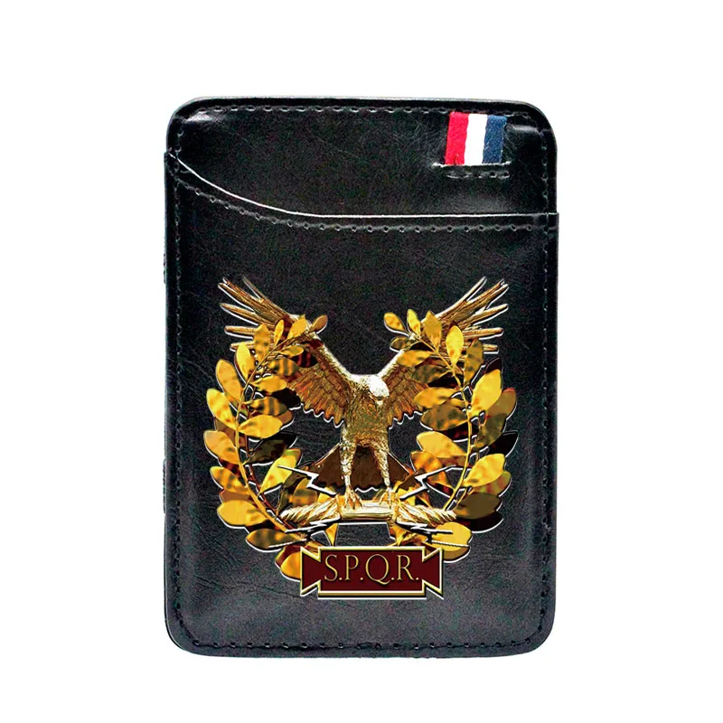

High Quality Retro Roman Legion Eagle Printing Leather Magic Wallet Classic Men Women Money Clips Card Purse Cash Holder