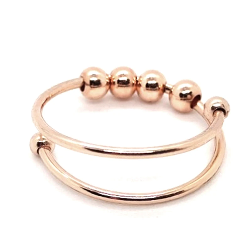 

Stainless Steel Anxiety Ring Anxiety Ring with Beads Stress Relief Ring