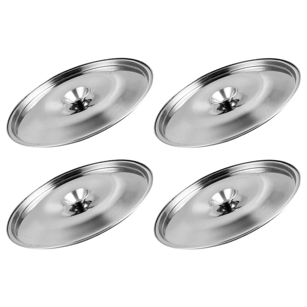 

4 Pcs Stainless Steel Taste Cup Lid Cookware Seasoning Pot Supplies Universal Lid For Pots And Pans Kitchen Metal Replacement