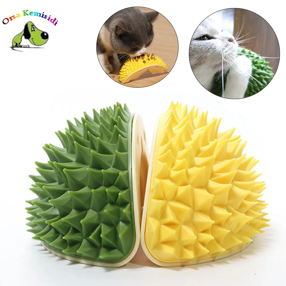 

Durian Shape Cat Massage Combs Kitten Rubbing Self Groomer Comb Wall Corner Brush With Catnip Pet Grooming Hair Remover Brushes