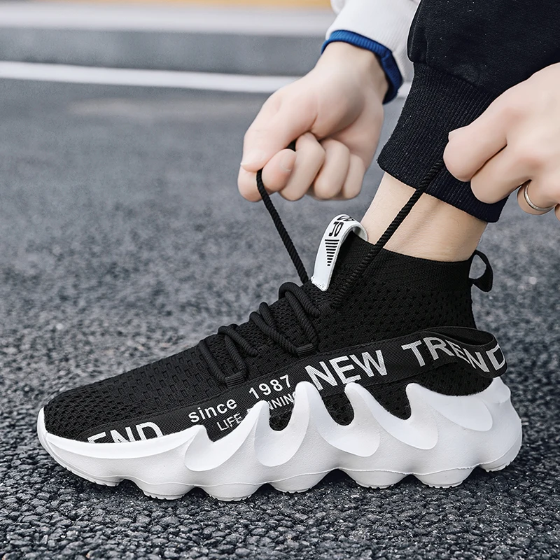 Unisex High Top Summer Casual Sneakes Chunky Breathable Men Outdoor Jogging Shoes Women Thick Sole Non-Slip Zapatillas Hombre