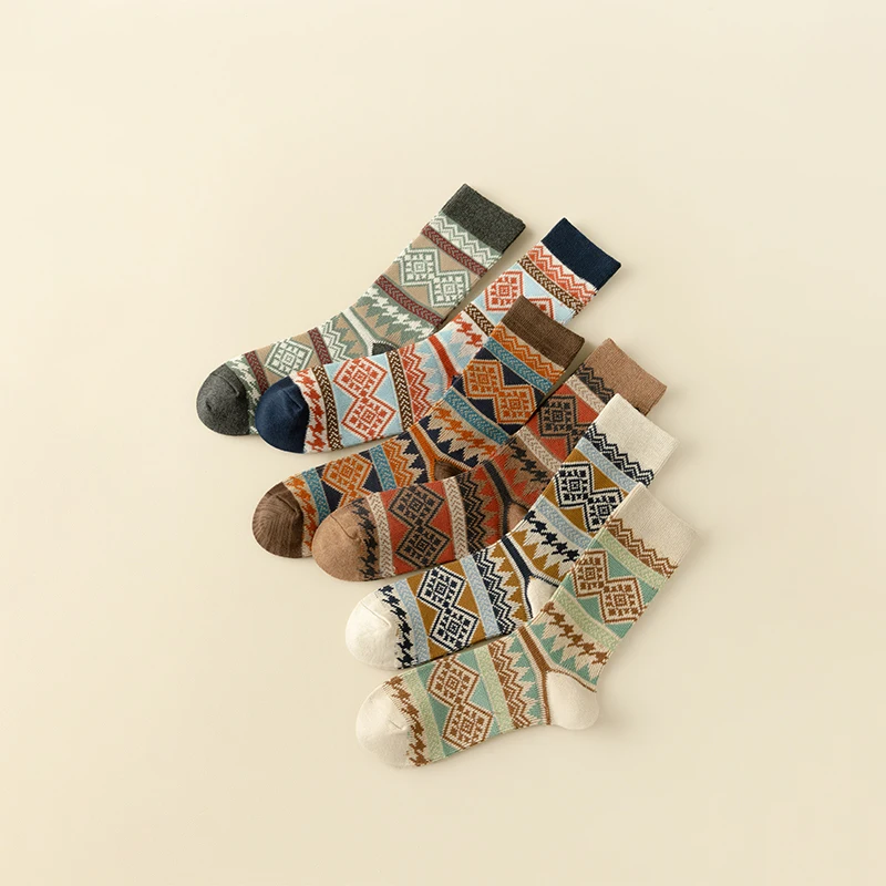 zy męskie skarpetki bawełniane załogi 3 pary oddychające i pochłaniające pot fajne kolorowe