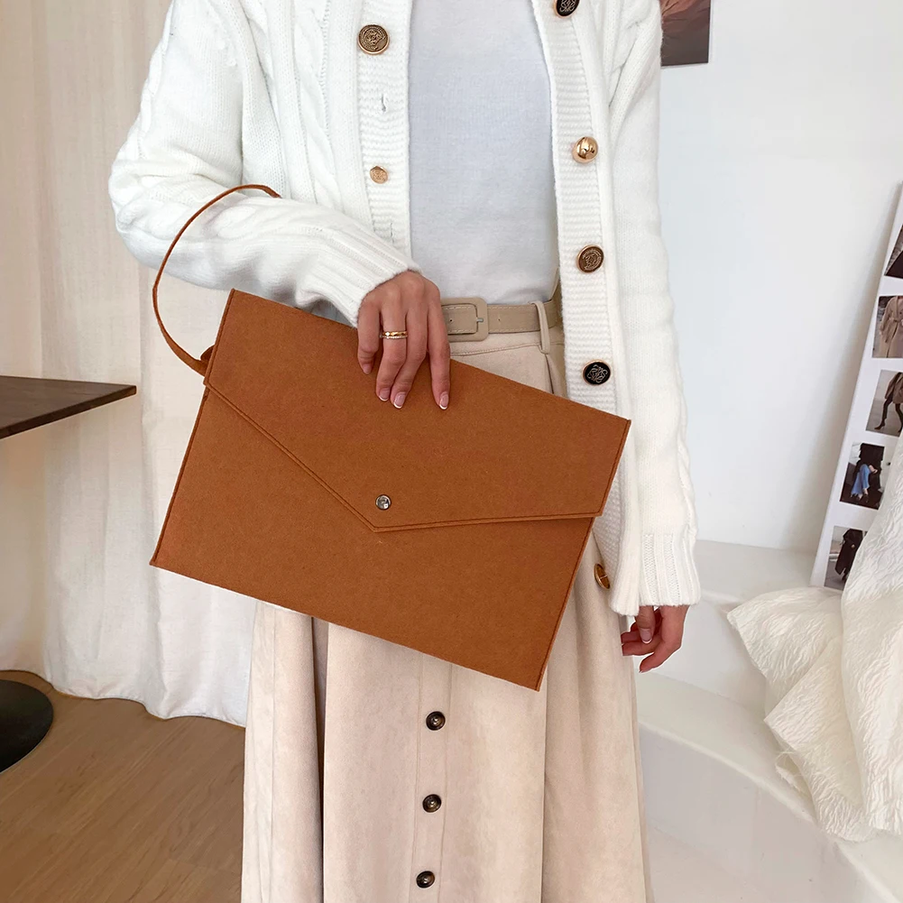 

Women Envelop Bag Felt Solid Color Large Capacity Luxury Brand Designer Handbags Female Trend Business Shopper Travel Clutch Bag