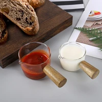 mini glass coffee milk cup japanese style taste dish hand draw sauce dish with handle glass sauce vinegar snack plate tableware