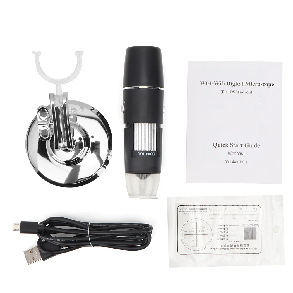 

W04 Digital Microscope Magnifier Wireless WiFi 8LED 1000X 2MP HD 1080P Camera