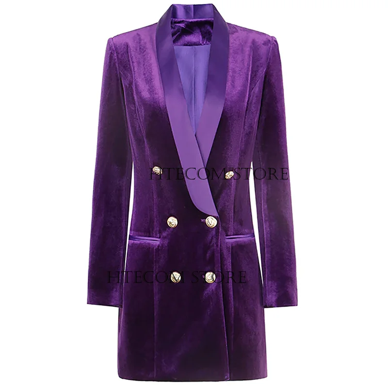 Бархатная куртка для женщин двубортный