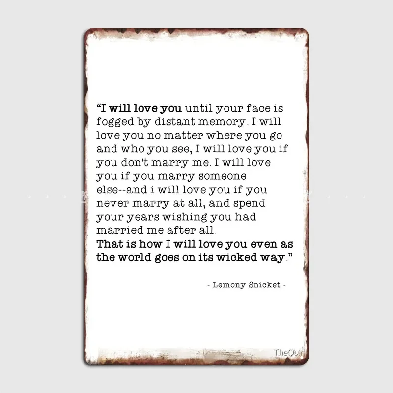 I Will Love You Asoue Металлическая вывеска Клубная домашняя роспись Забавные таблички