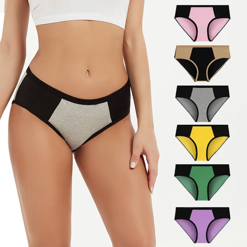 

Cotton Women's Panties Plus Size Briefs Elastic Soft Large Size M-5XL Ladies Underwear Comfortable Sexy Patchwork Underpants
