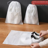 10pcsset shoe dust covers non woven dustproof drawstring clear storage bag travel pouch shoe bags drying shoes protect shoes