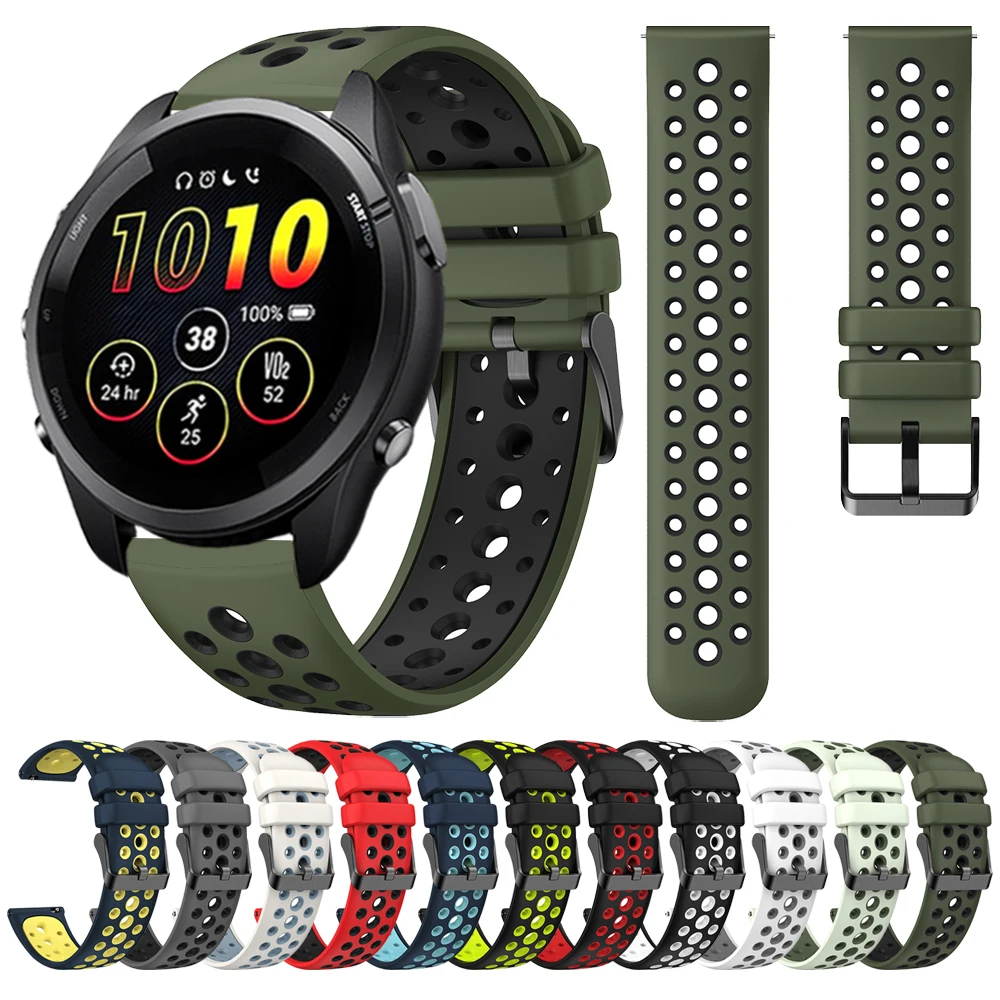 Дышащий силиконовый ремешок для Garmin Forerunner 265 255 22 мм, спортивный ремешок для Garmin Vivoactive 4/CAME 2 45 мм, ремешок Correa