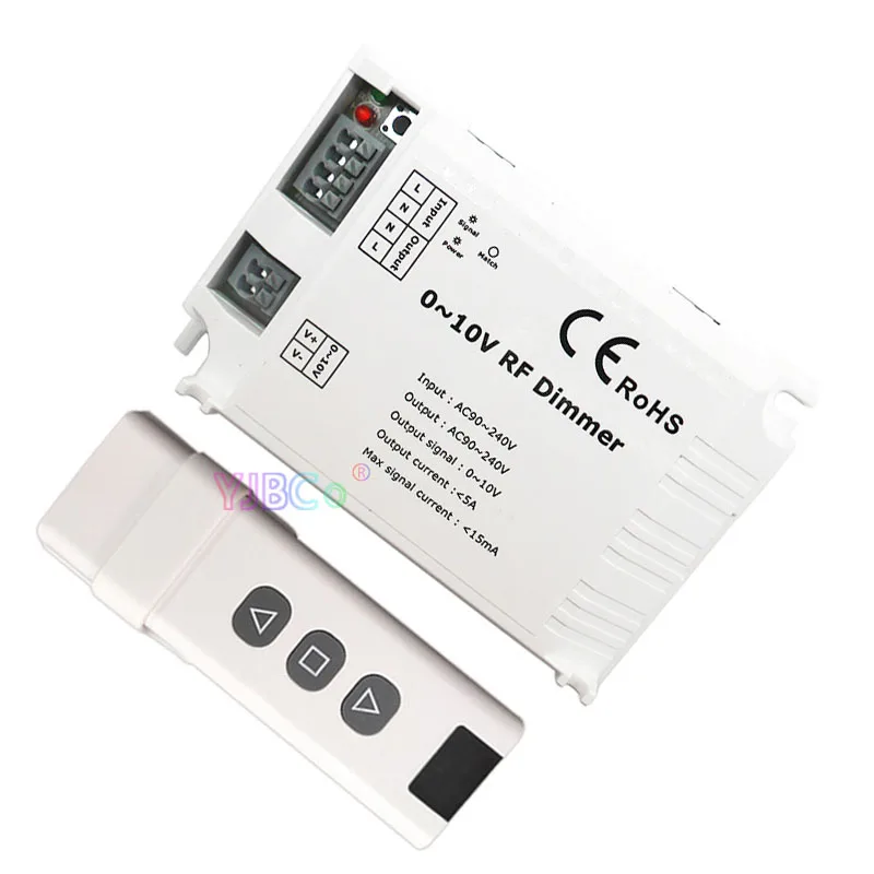 0-10V High Voltage LED RF Dimmer DM015 AC 110V 220V 1 Channel 1CH Trailing Edge Dimming Controller with 3 Key wireless Remote