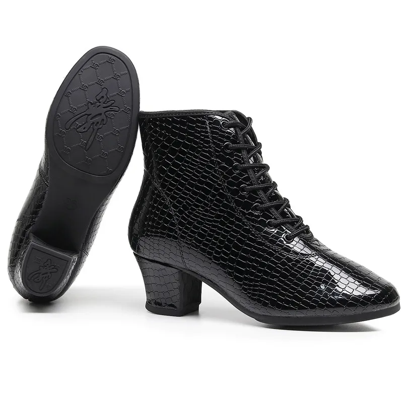 SUN LISA Women's Lady's Girl's Full Sole Chunky Heel Dance Boots Jazz Shoes Ballroom Modern Latin Dance Shoes