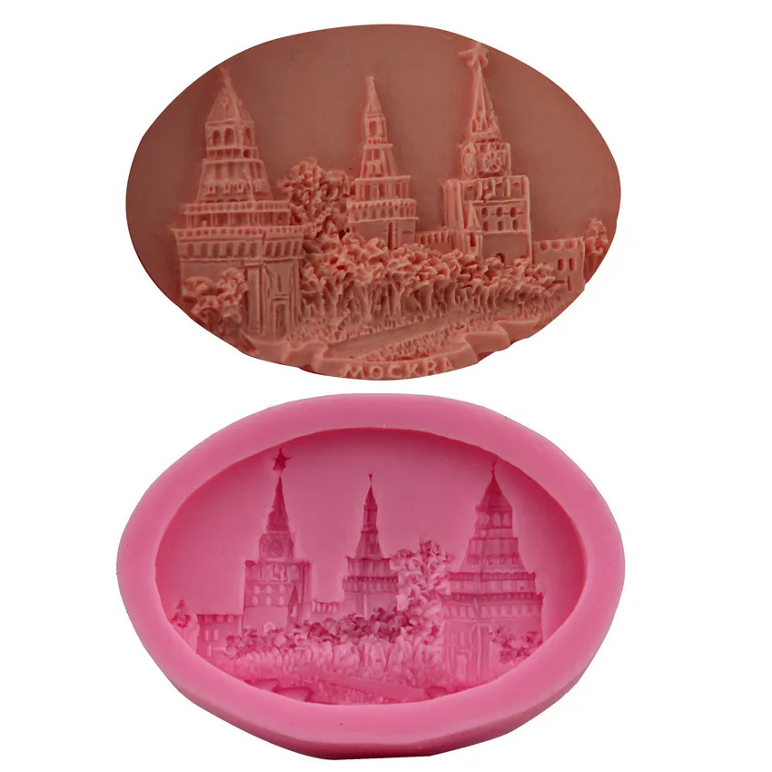 

Castle cake mold DIY silicone Fondant baking tool ice lattice soap mold