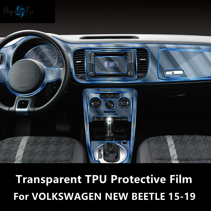 

For VOLKSWAGEN NEW BEETLE 15-19 Car Interior Center Console Transparent TPU Protective Film Anti-scratch Repair Film Accessories