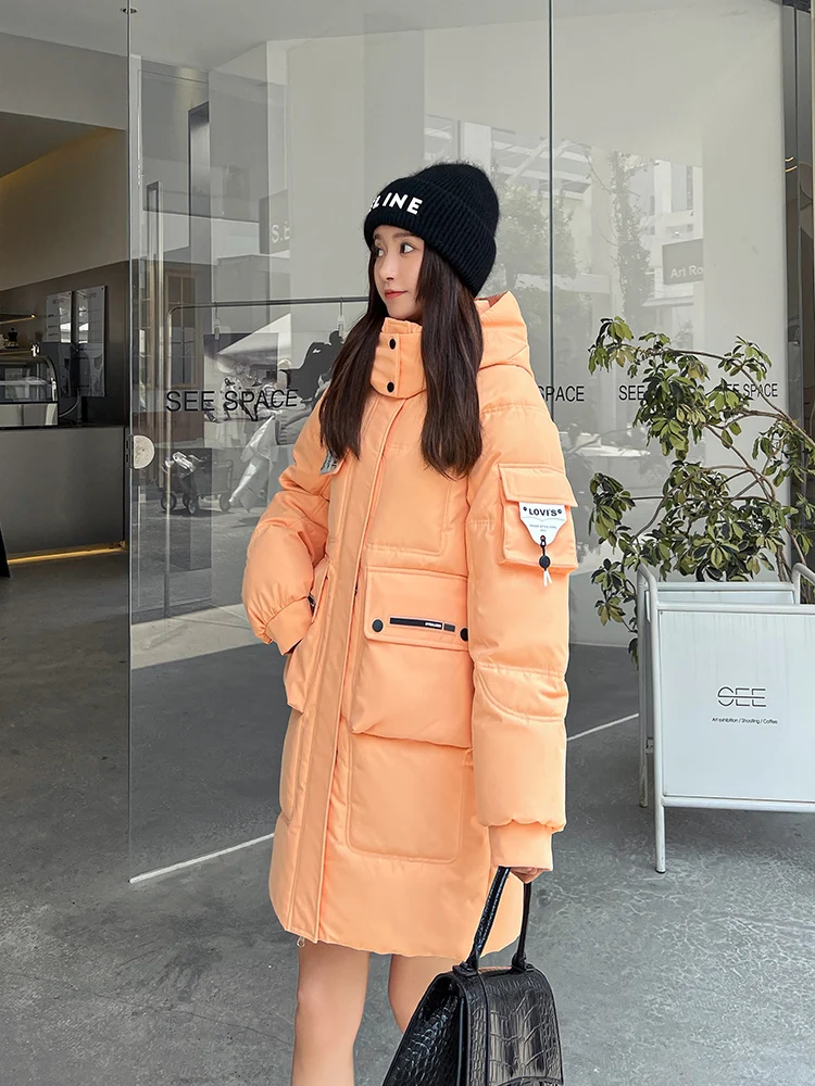 2022 New Design Oversized Winter Jacket For Women's Middle Long Fashoin Hooded Padded Warm Thicken Female Ladies Parka Coat
