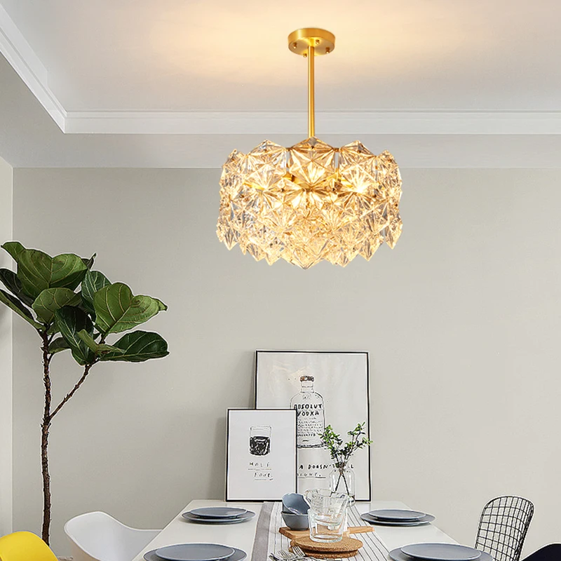 Современная медная хрустальная люстра с гравировкой роскошный художественный