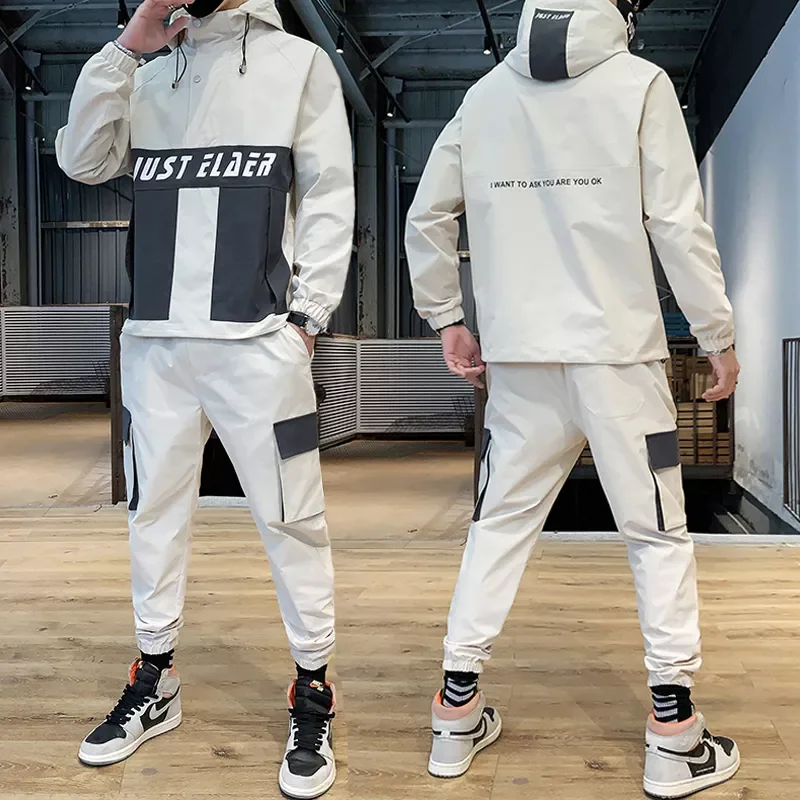

NEW IN Tracksuit Spring/autumn Man Two-piece Set Sweat Suit Overalls Korean Style Leisure Suit Plus Size Hoodies+Harem Pants