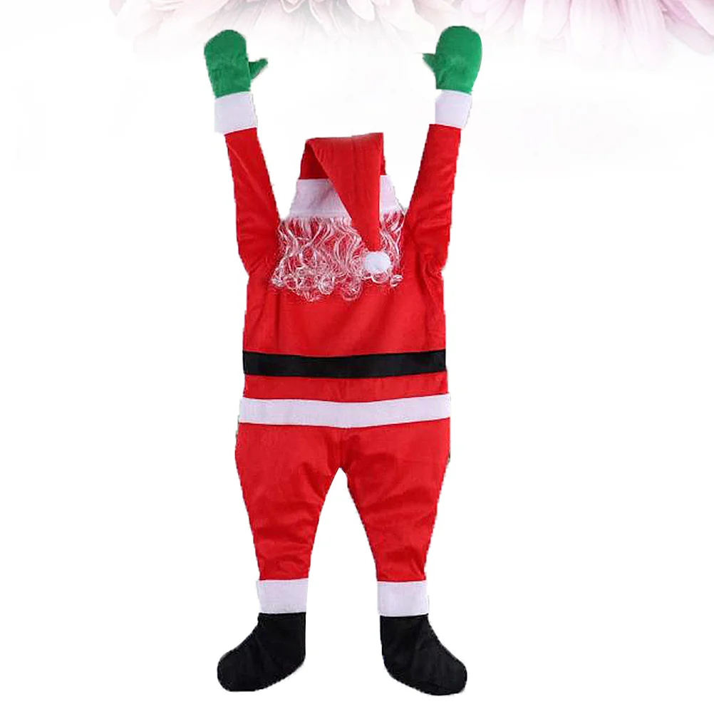 

Santa Claus Decoration Christmas Hanging Gutter Decor Outdoor Ornaments Window Wall Door Funny Indoor Suit Climbing Caus The