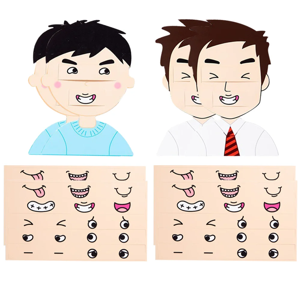 

Puzzle Facial Emotional Diyface Kids Paper Father Puzzles Game Changing Educational Set Games Design Development Early Toddler