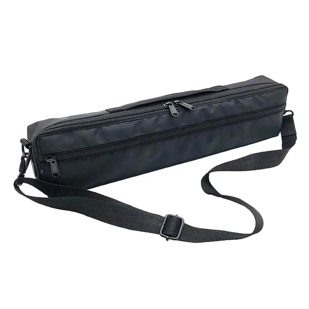 

1 Flute Storage Bag Black Canvas Plushed W/ Shoulder Strap Accs