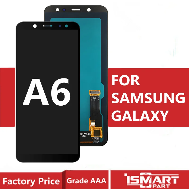 

Оригинальный AMOLED для Samsung Galaxy A6, ЖК-дисплей, сенсорный экран, дигитайзер, в сборе, фотоэлементы, TFT, запасные части