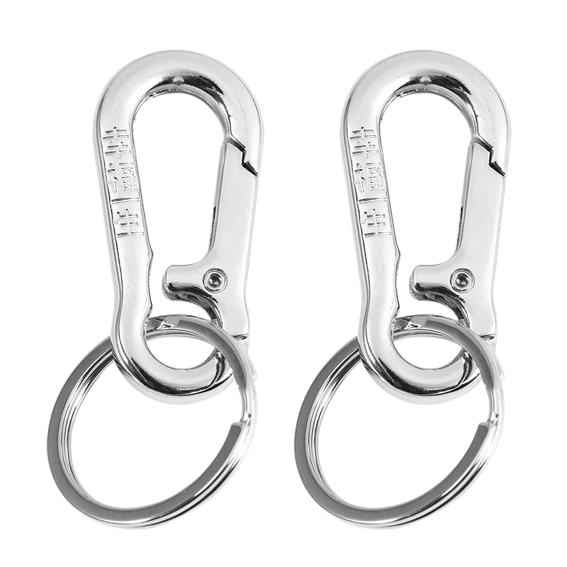 

2X Glossy Metal Lobster Clasp Single Ring Keyring Key Chain