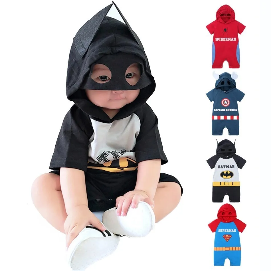 0-2 Years Baby Romper Costume Anime Cartoon Kids Jumpsuit Toddler Summer Short-Sleeved Romper Newborn Baby Boys Clothes