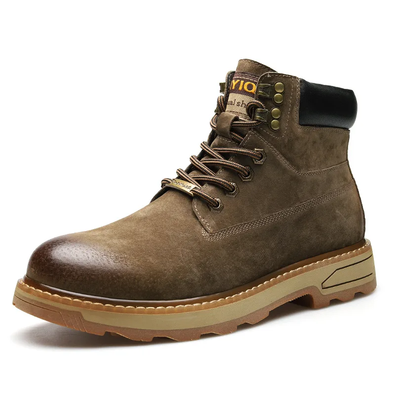 

Martin Boots Men's 2022 Autumn New Velvet Men's Shoes Warm Snow Boots Men's Mid-top Leather Tooling Boots Men's Tide Men Boots