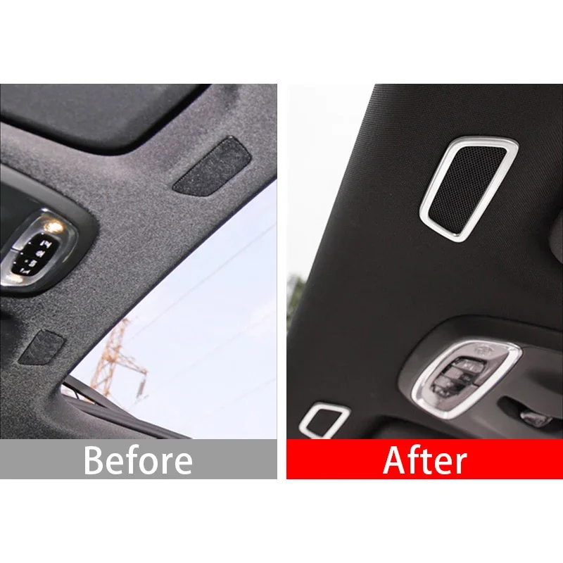 For Volvo XC60 2018 2019 2020 2021 2022 2023 2024 2025 Stainless Steel Car Roof Front Audio Speakers Frame Trim Accessories