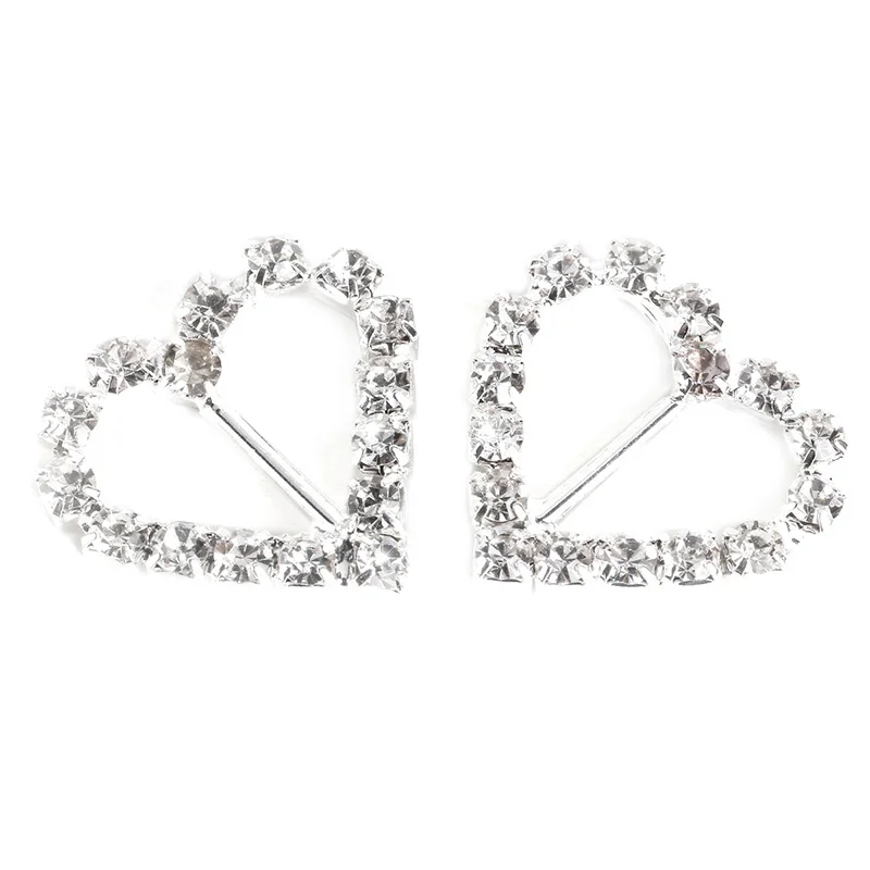 

20x Diamond Diamond Crystal Rhinestone Ribbon Buckles Sliders for wedding Embellishment Party Invitations & Cards Making - Heart