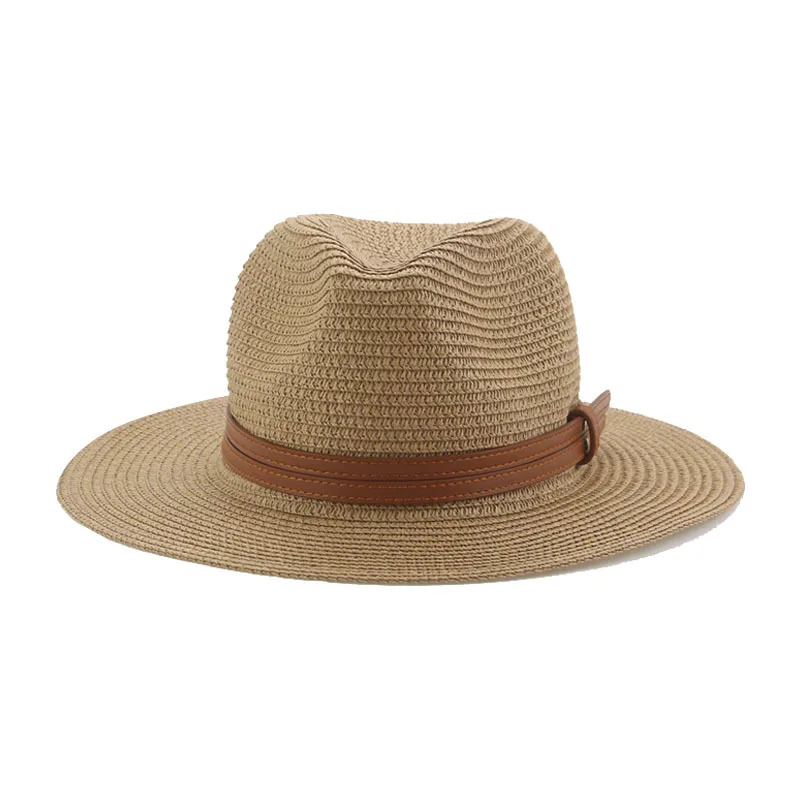 

Hats for Women Men Solid Belt Khaki White Black Summer Hats Straw Hat Panama Big Brim Jazz Beach Women Hats Vacation Straw Hat