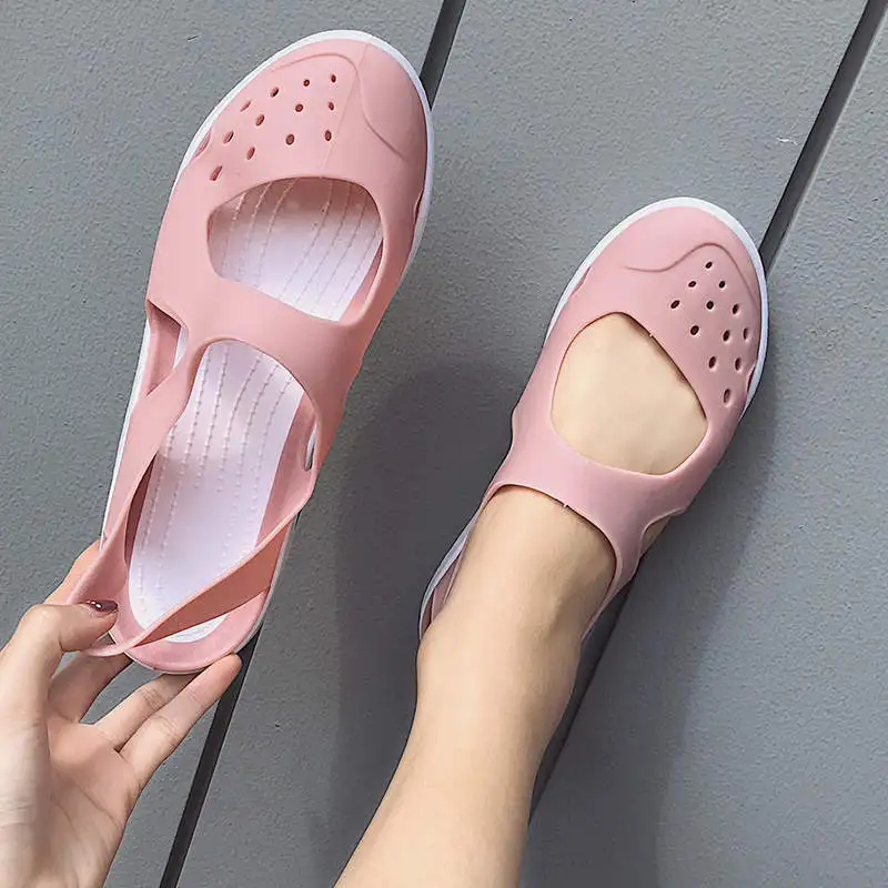 

Wedge Heels Sandals Female Large Brand Slippers Woman Rubber Sole Heel Shoes Bule Women's Summer Heel Sandals Blue Tennis 740E