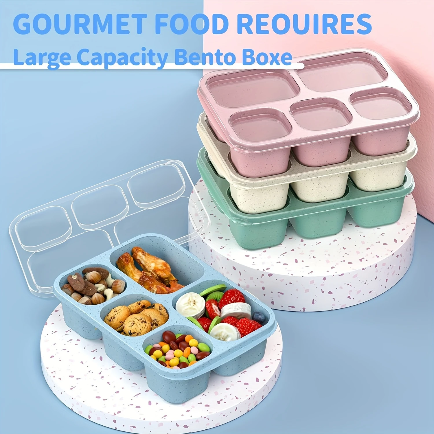 Силиконовая коробка для бенто из 4 предметов — просторный контейнер