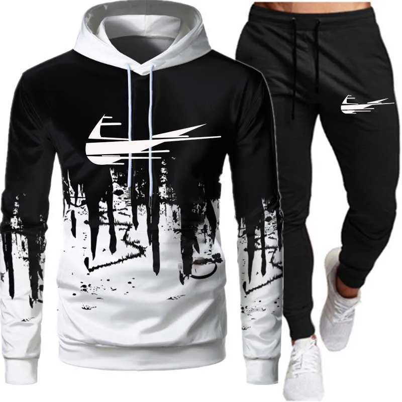 

Men's Tracksuit 2020 New Women Sportswear Hot Sale Winter Clothes Sweatshirts + Sweatpants Two Piece Set Plus Size Pullover Suit