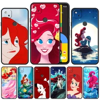 case cover for google pixel 5a 4a 3 4 xl 5 6 pro 4g 5g trend shell official protection bag armor disney ariel little mermaid