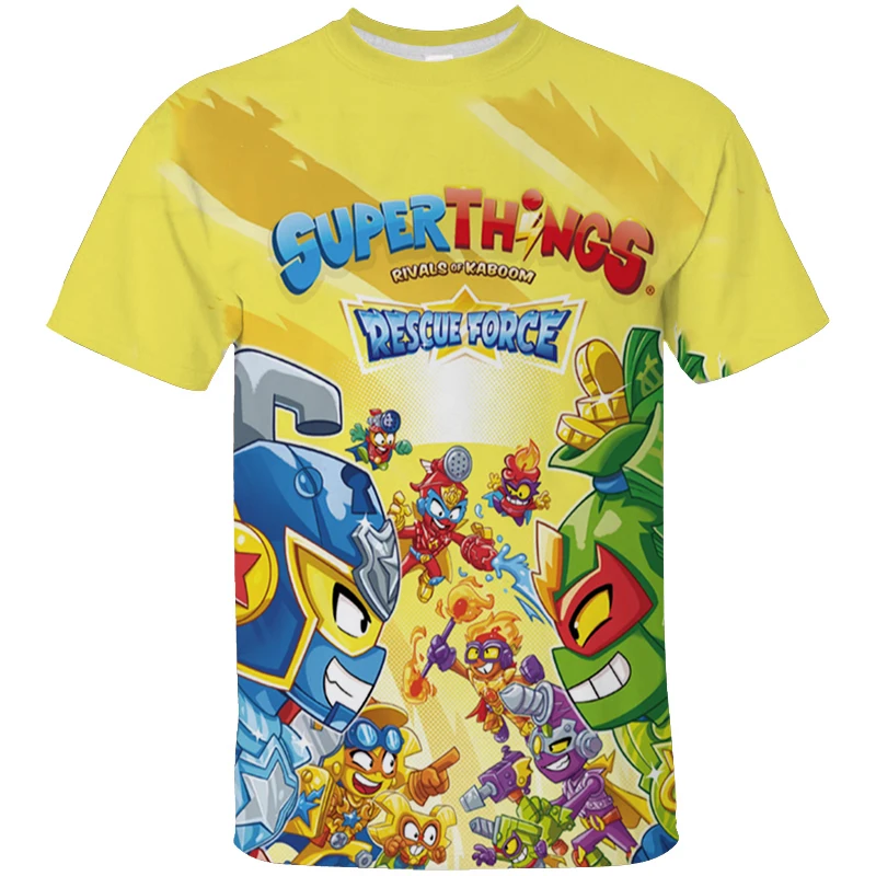 

SuperThings 10 футболка спасательной силы для мальчиков и девочек мультяшный принт футболка Забавные топы Повседневная футболка суперзинги футболка детская одежда