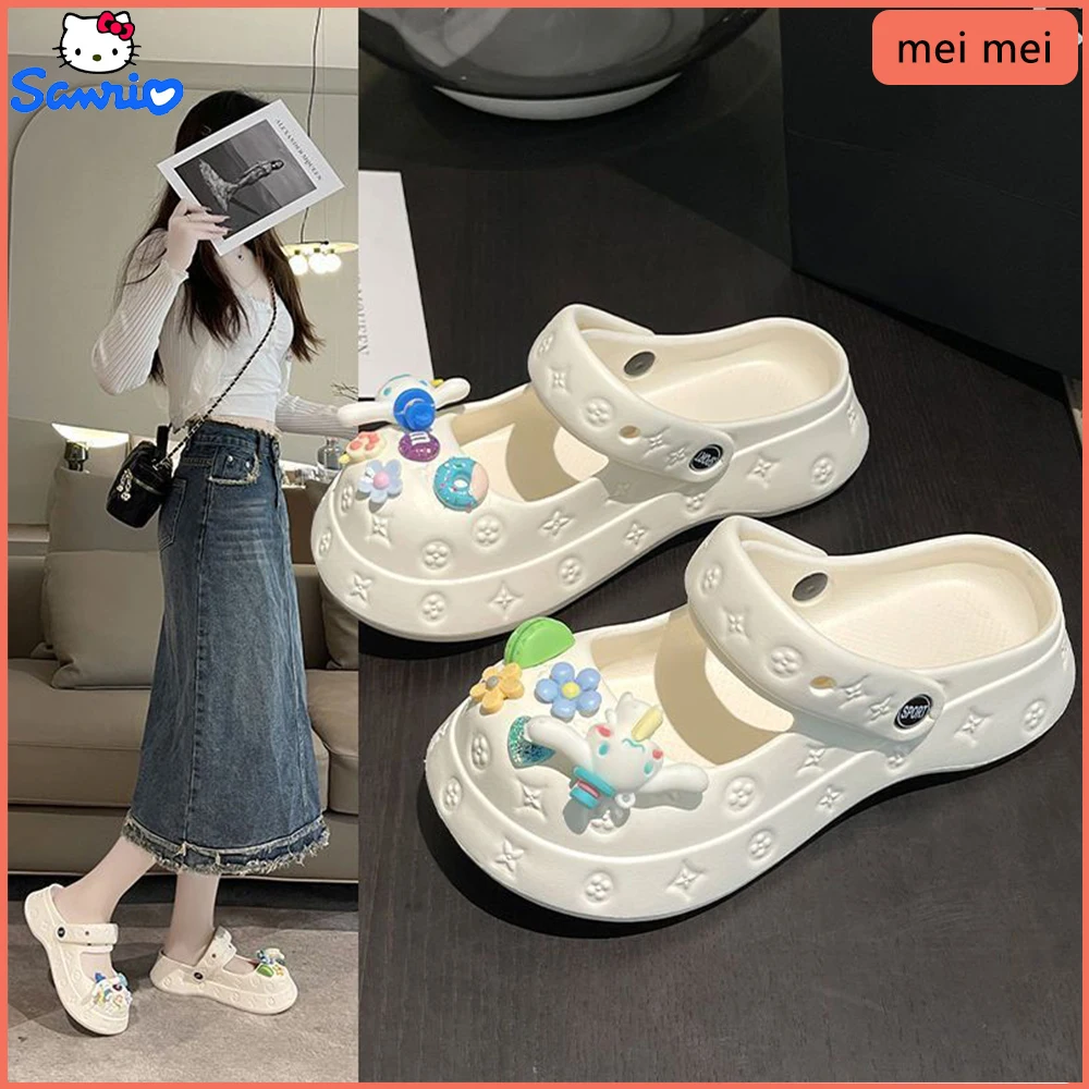 

Sanrio Cinnamoroll Women's Slippers Home Anti Slip Women's Shoes Cartoon Anime Kawaii Girls' Sandals Summer New Slippers Gift