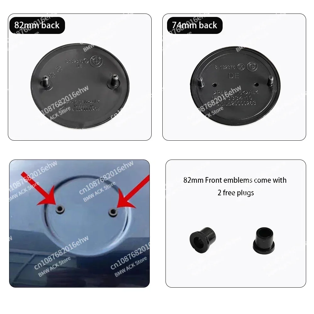 82MM 74MM Для BMW Передний Капот Эмблема Багажник Задний значок логотипа E46 E90 F30 F10 F20 G20