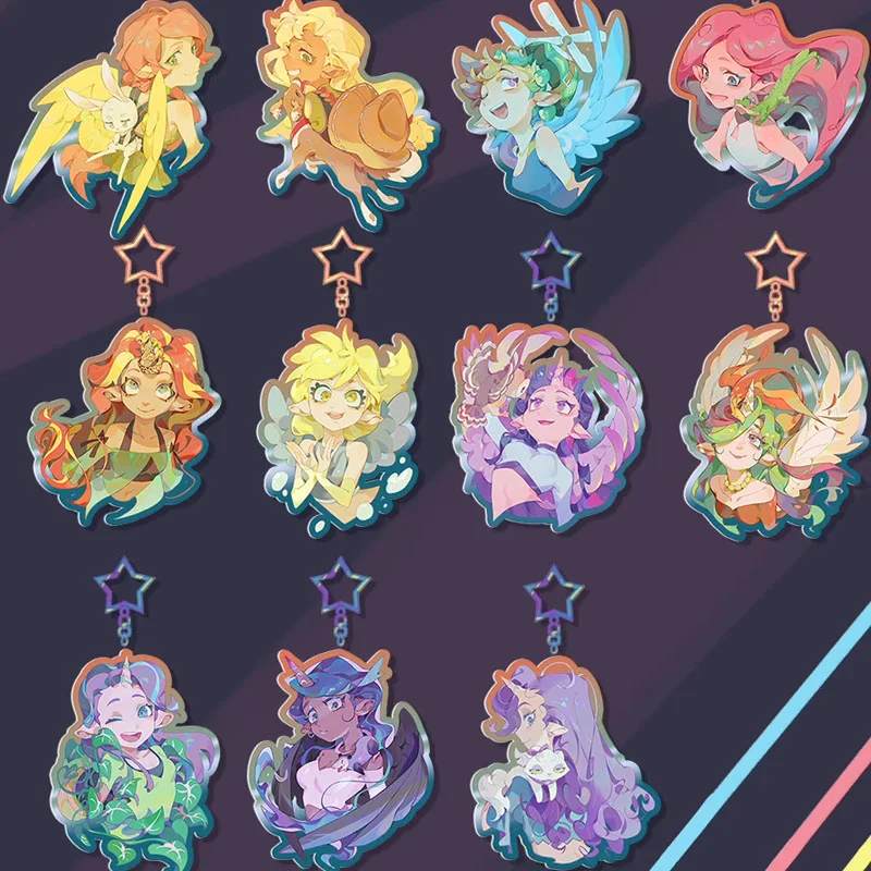 

Pony Pet Series Anime Peripherals Anthropomorphic State Q Version Kawaii Acrylic Pendant Unisex Gifts