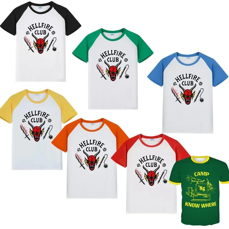 

Stranger Things Season 4 T Shirts Men Baseball Tee Shirt 2022 Hellfire Club Men Funny Clothing Hip Hop Tshirt Unisex Summer Tops