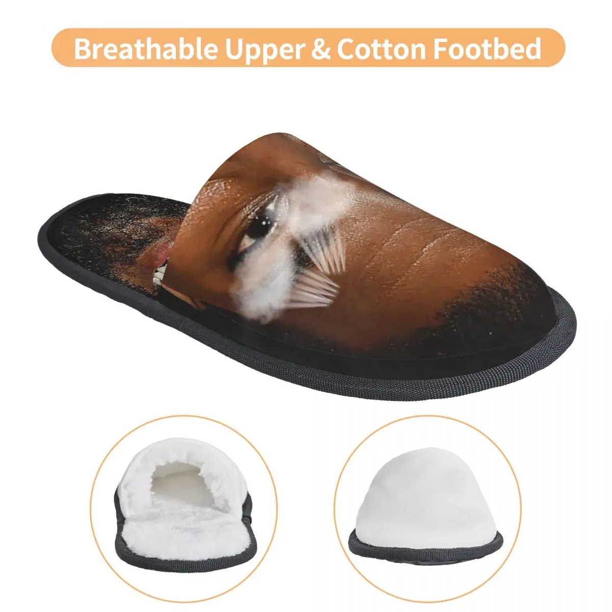 Зимние хлопковые плюшевые тапочки Kanye west smile домашние меховые для гостиной